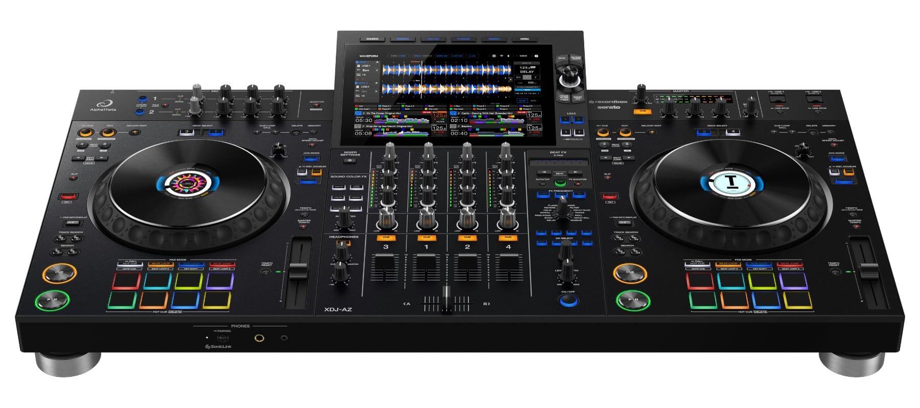 AlphaTheta XDJ-AZ 4-channel professional all-in-one DJ system front angle