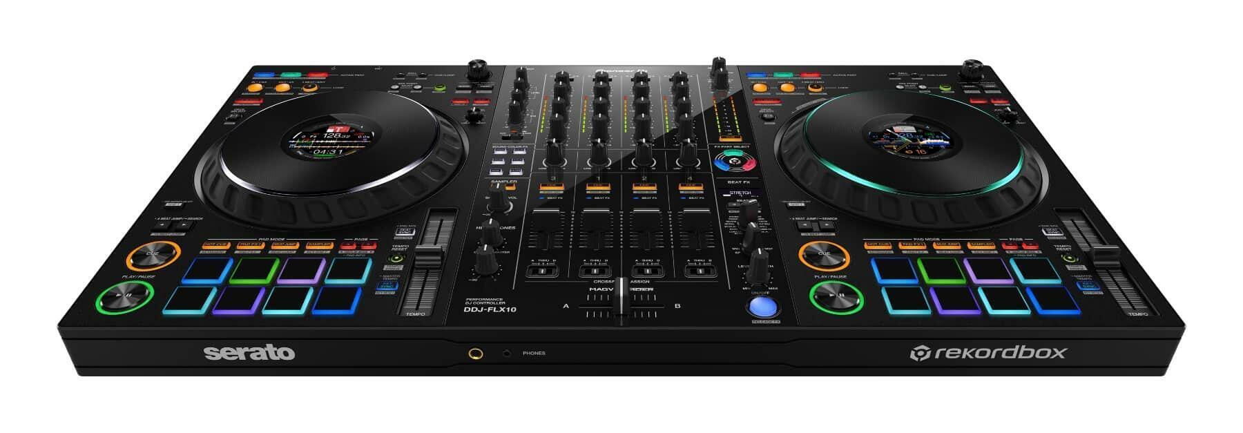 Pioneer DJ DDJ-FLX10 Professional DJ Controller front angle