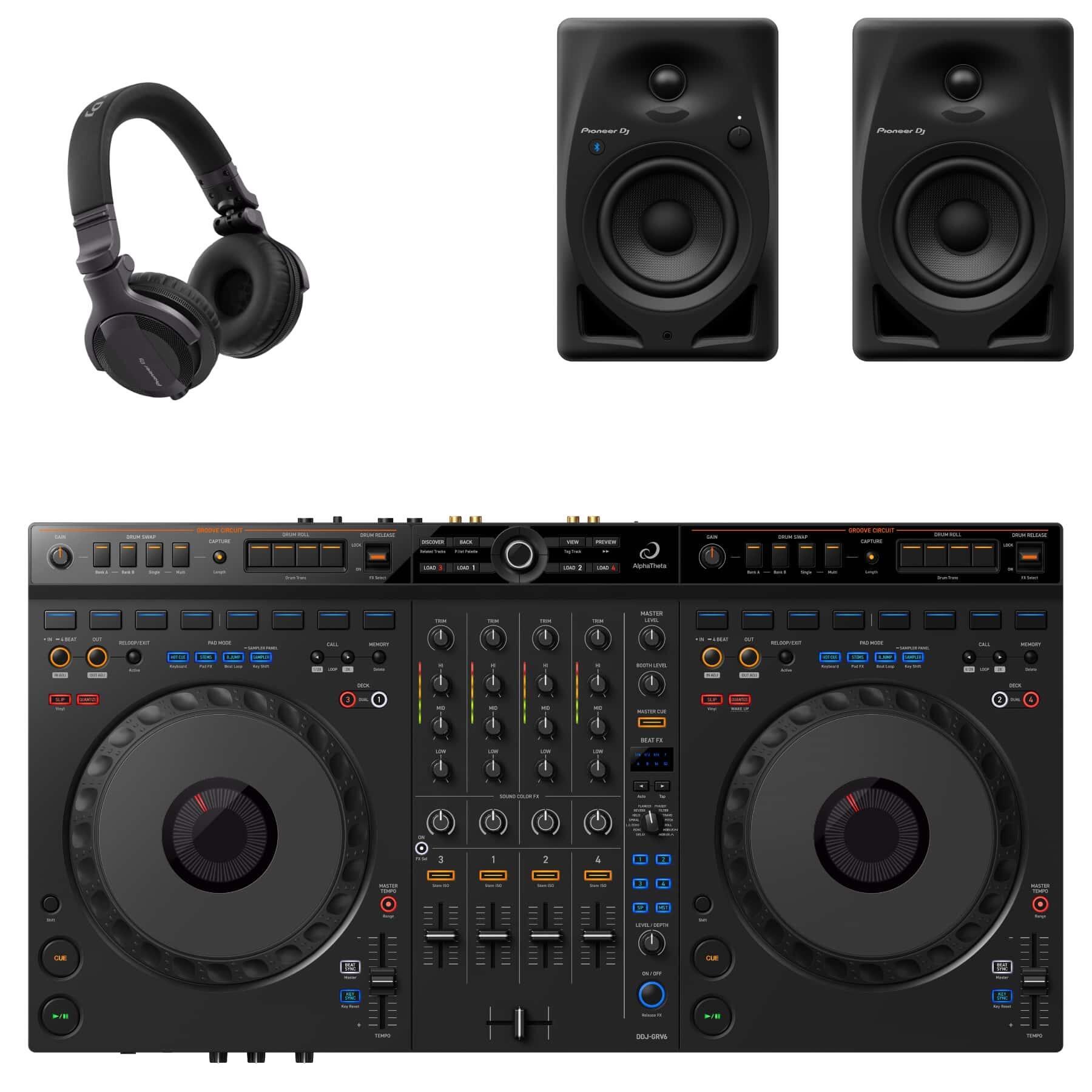 AlphaTheta DDJ-GRV6 & DM-40D-BT Package