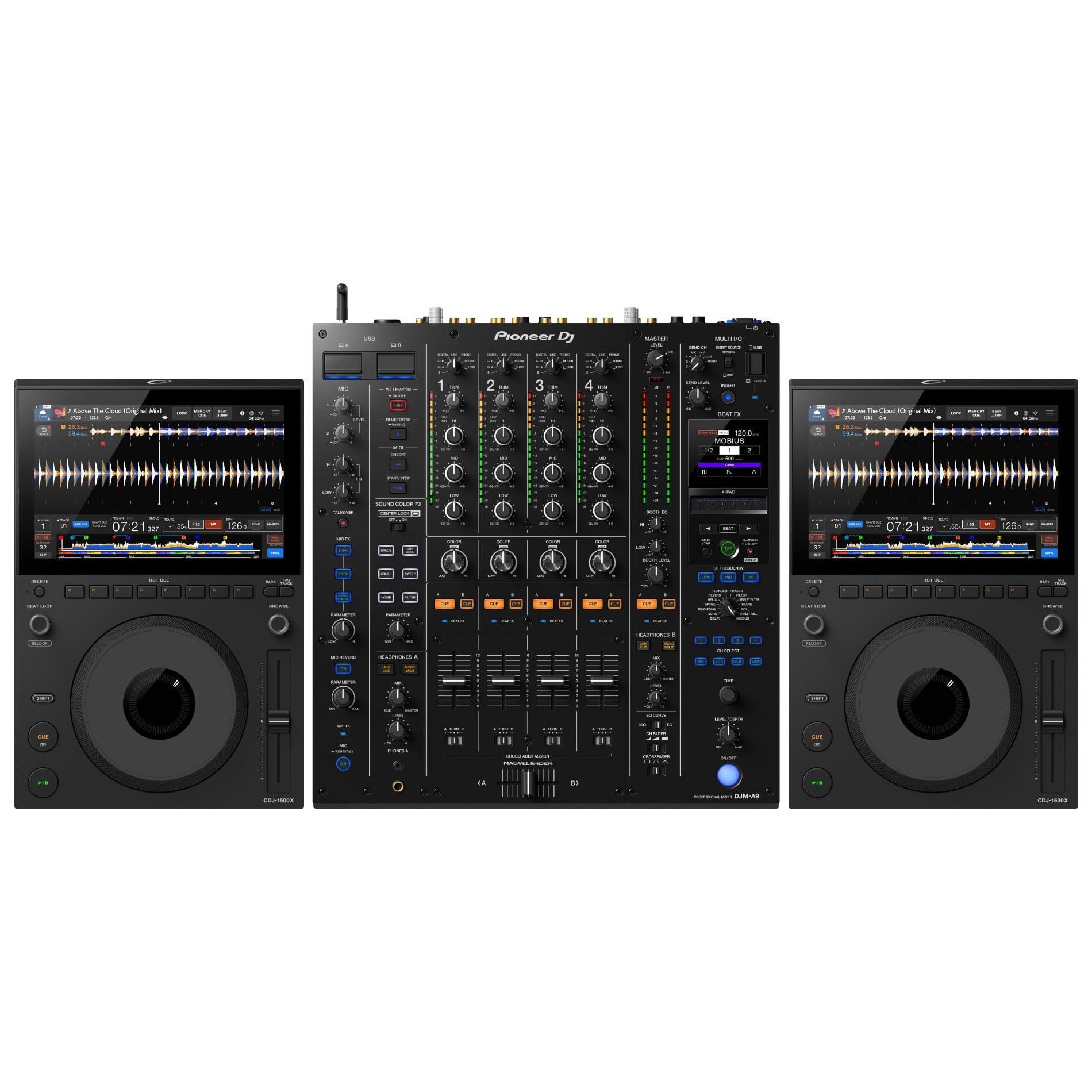 AlphaTheta CDJ-1500X & DJM-A9 package
