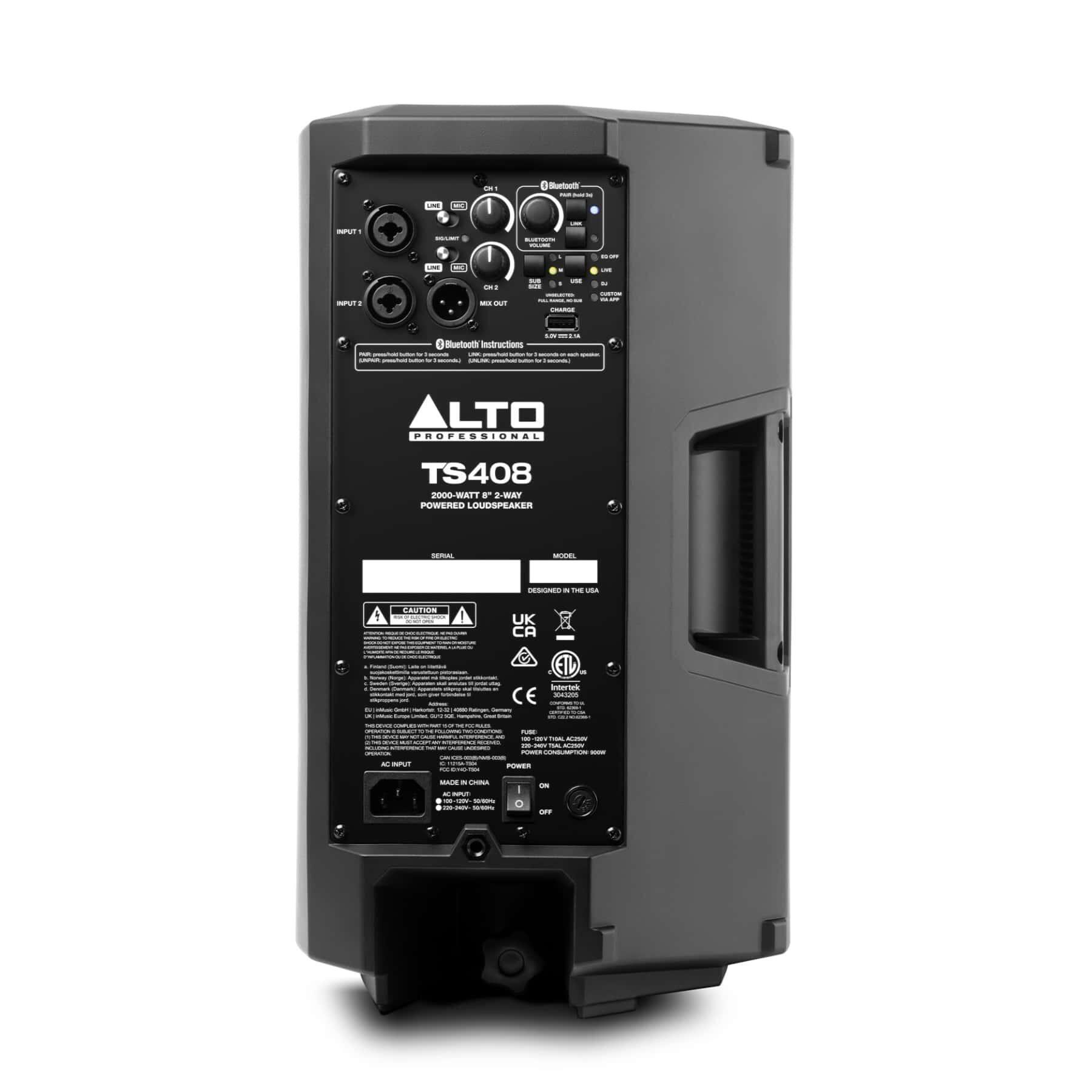 Alto Professional TS408 loudspeaker rear