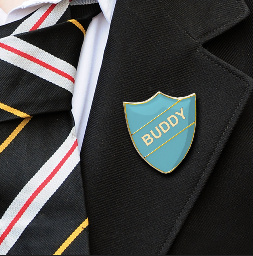 Buddy shield school badges light blue