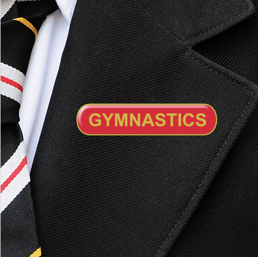 Red Bar Shaped Gymnastics Badge