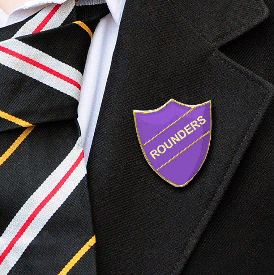 Purple Shield Shaped Rounders Badge
