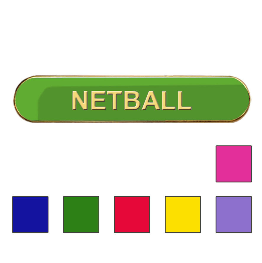 Coloured Bar Shaped Netball Badges