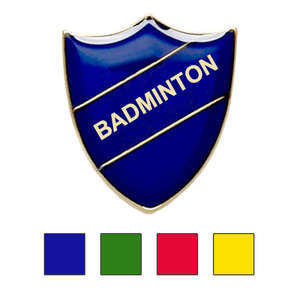 Coloured Shield Badminton Badges
