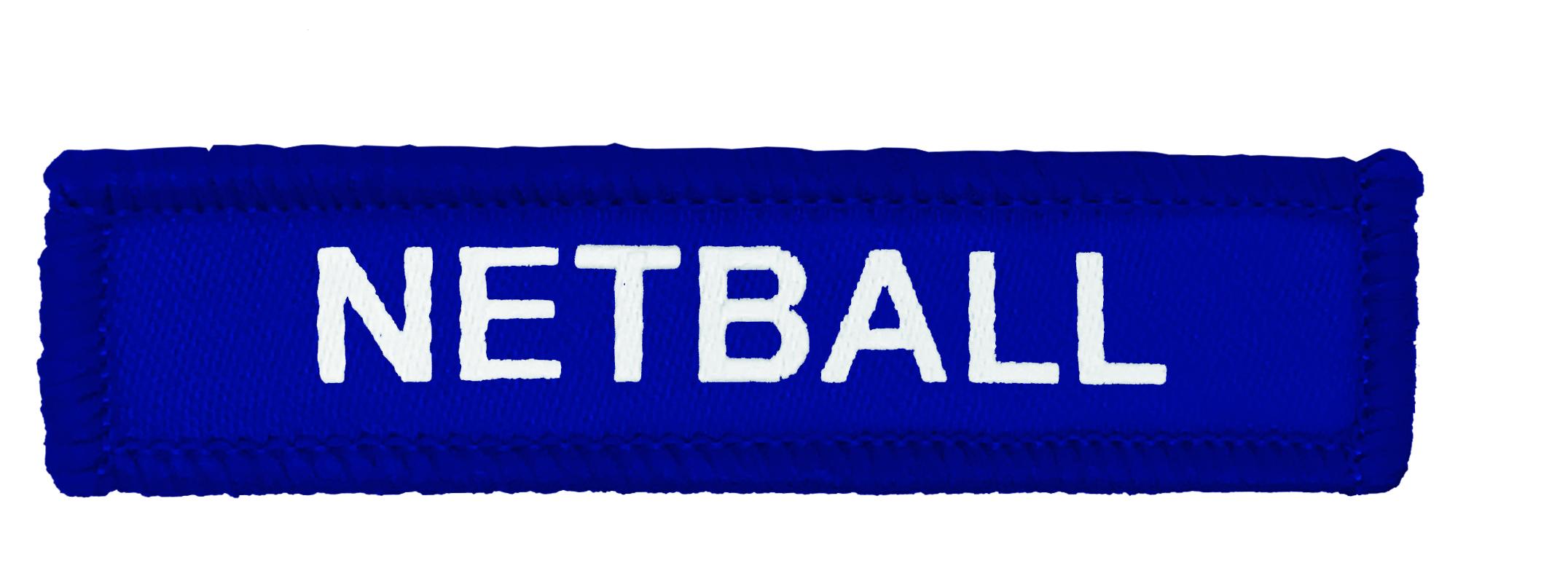 Blue Woven Netball Badge
