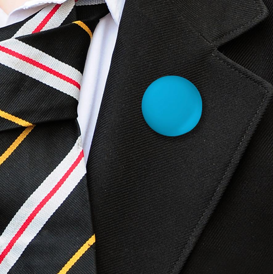 Plastic Button Badges Light Blue