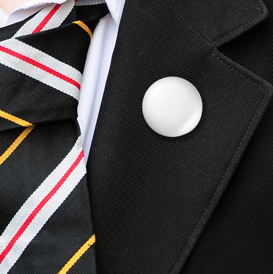 Plastic Button Badges White