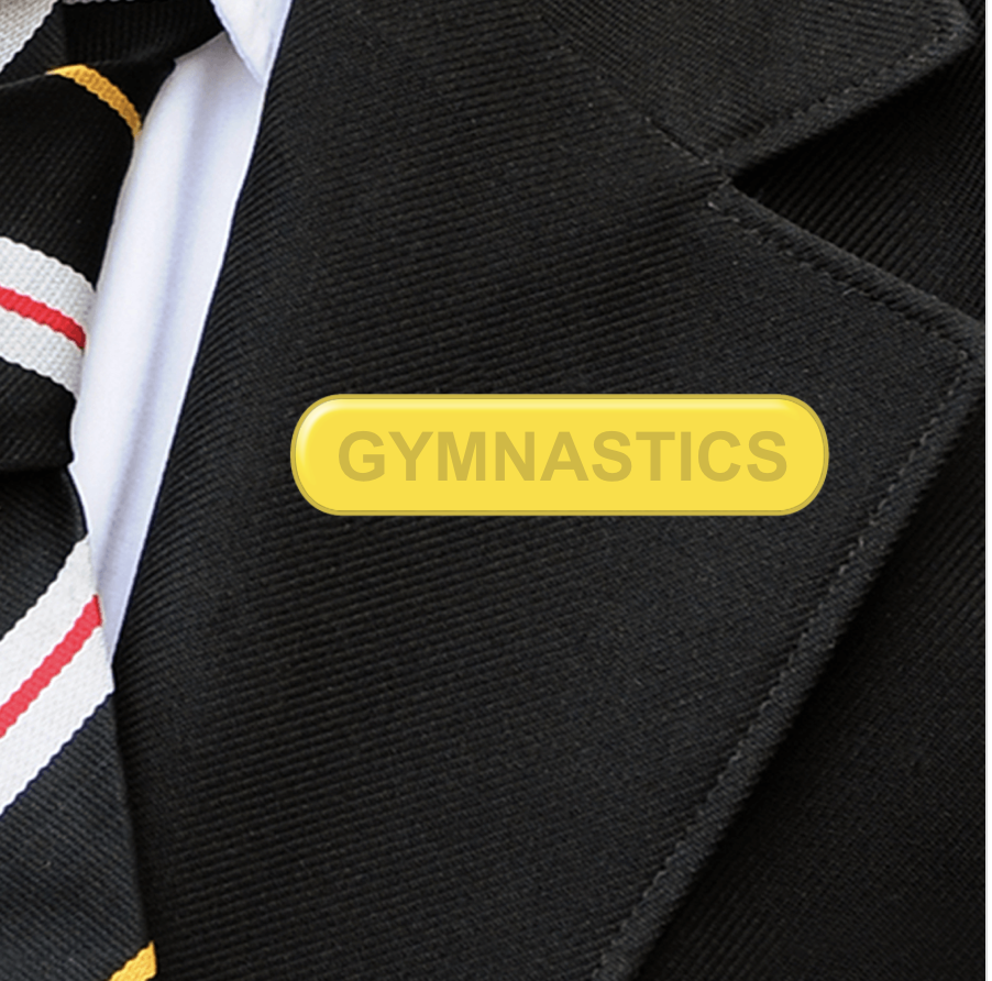 Yellow Bar Shaped Gymnastics Badge