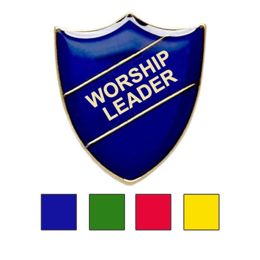 Coloured Shield Shaped Worship Leader Badges