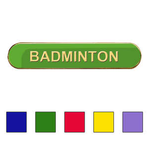 Coloured Bar Shaped Badminton Badges