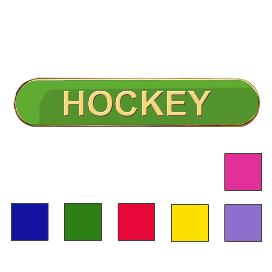 Coloured Bar Shaped Hockey Badges