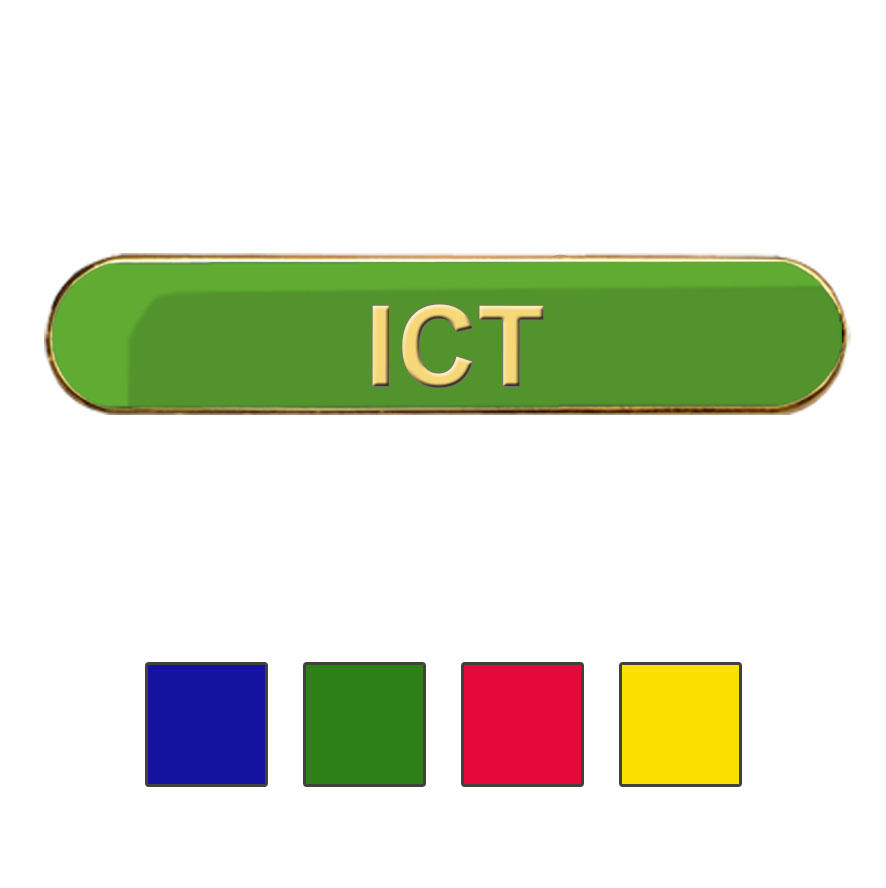 Coloured Bar Shaped ICT Badges