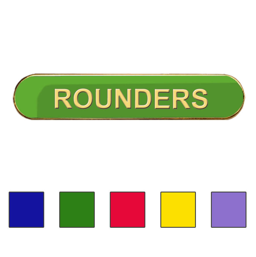 Coloured Bar Shaped Rounders Badges