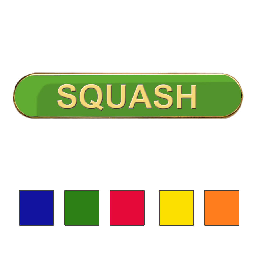 Coloured Bar Shaped Squash Badges