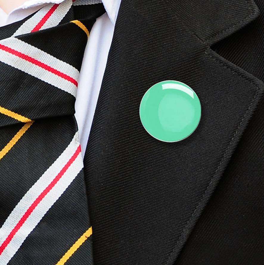 Round enamel badges pastel green