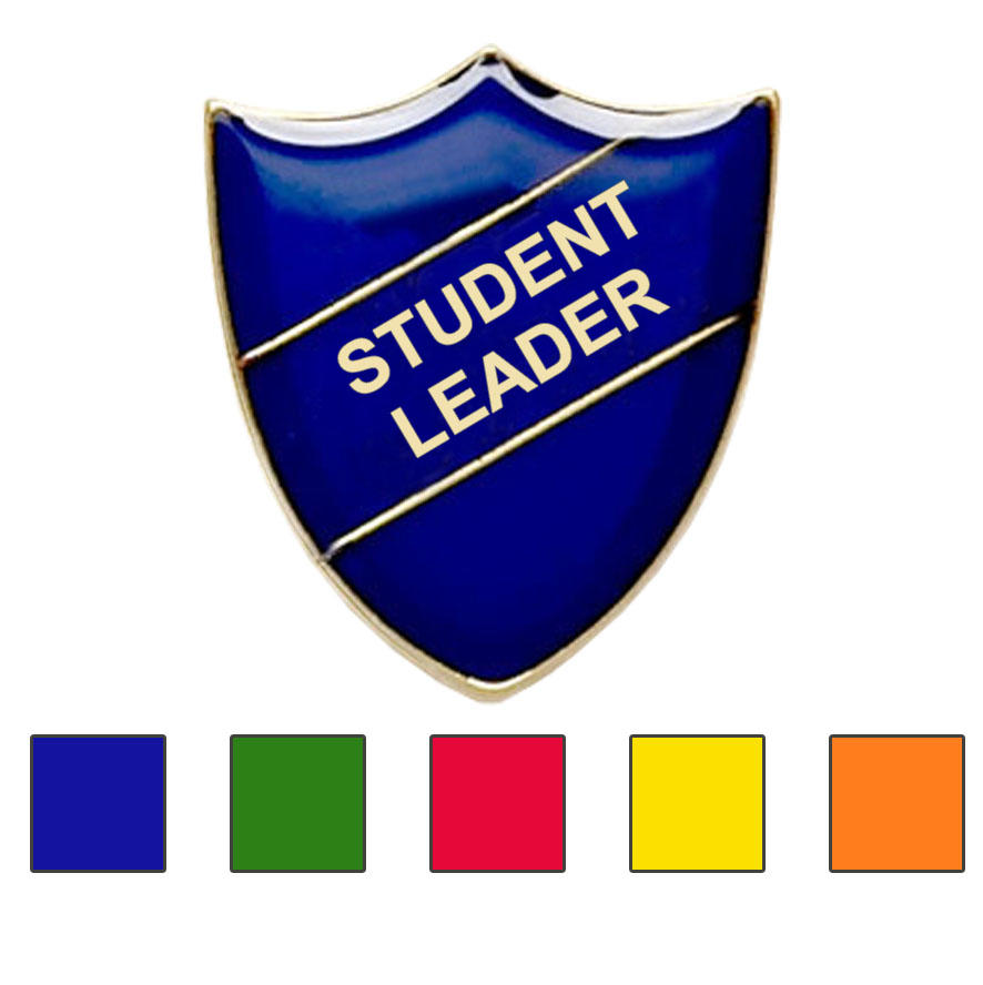 Coloured Shield Shaped Student Leader Badges