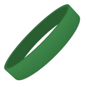 Green Plain Silicon Wristband