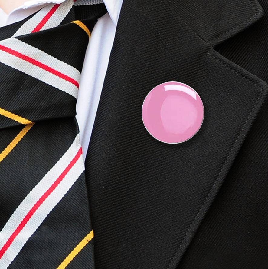 Round enamel badges pastel pink