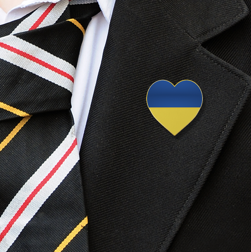 UKRAINE HEART BADGE ON BLAZER