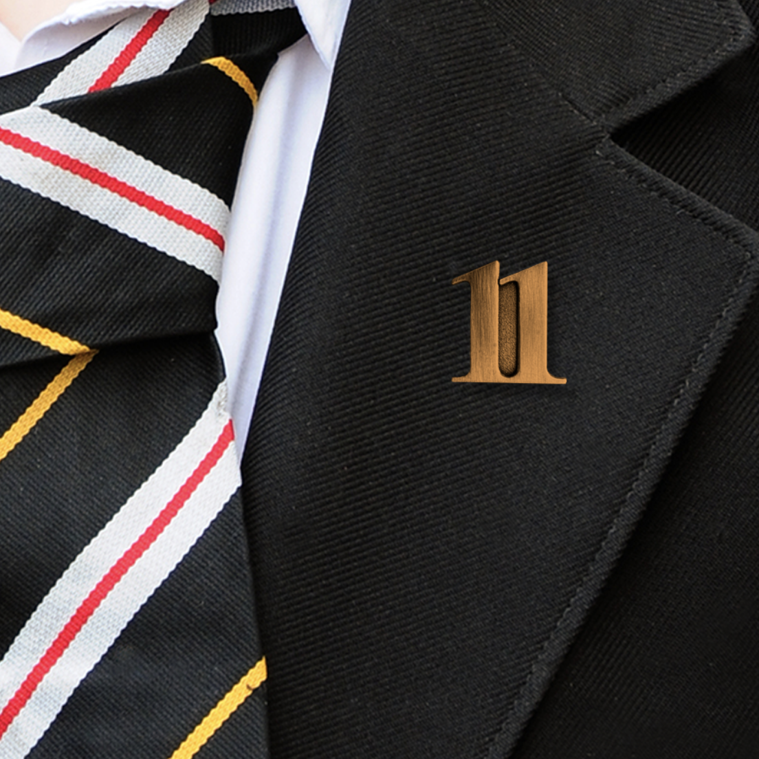 NUMBER 11 YEAR BADGES IN BRONZE