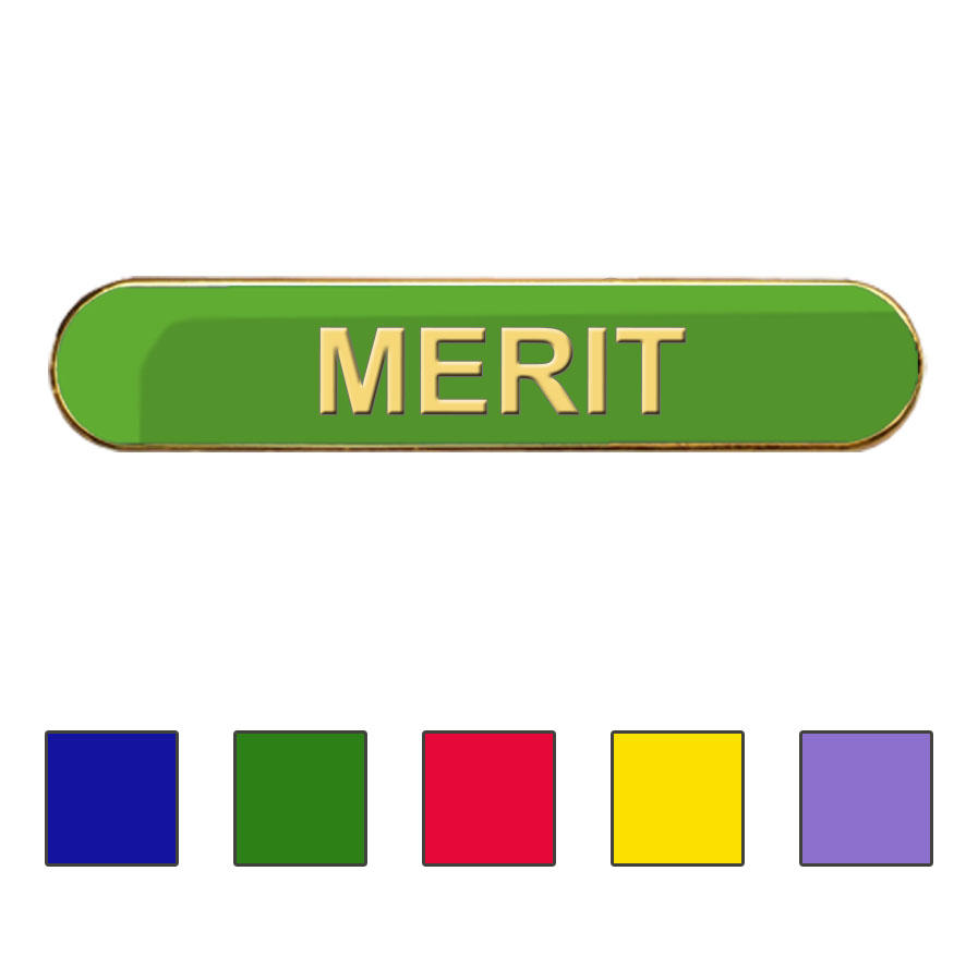 Coloured Bar Shaped Merit Badges