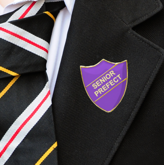 Purple Shield Shaped Senior Prefect Badge