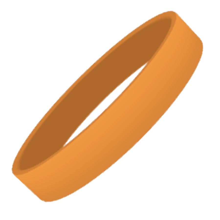 Orange Plain Silicon Wristband
