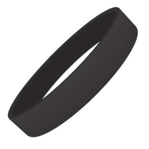 Black Plain Silicon Wristband
