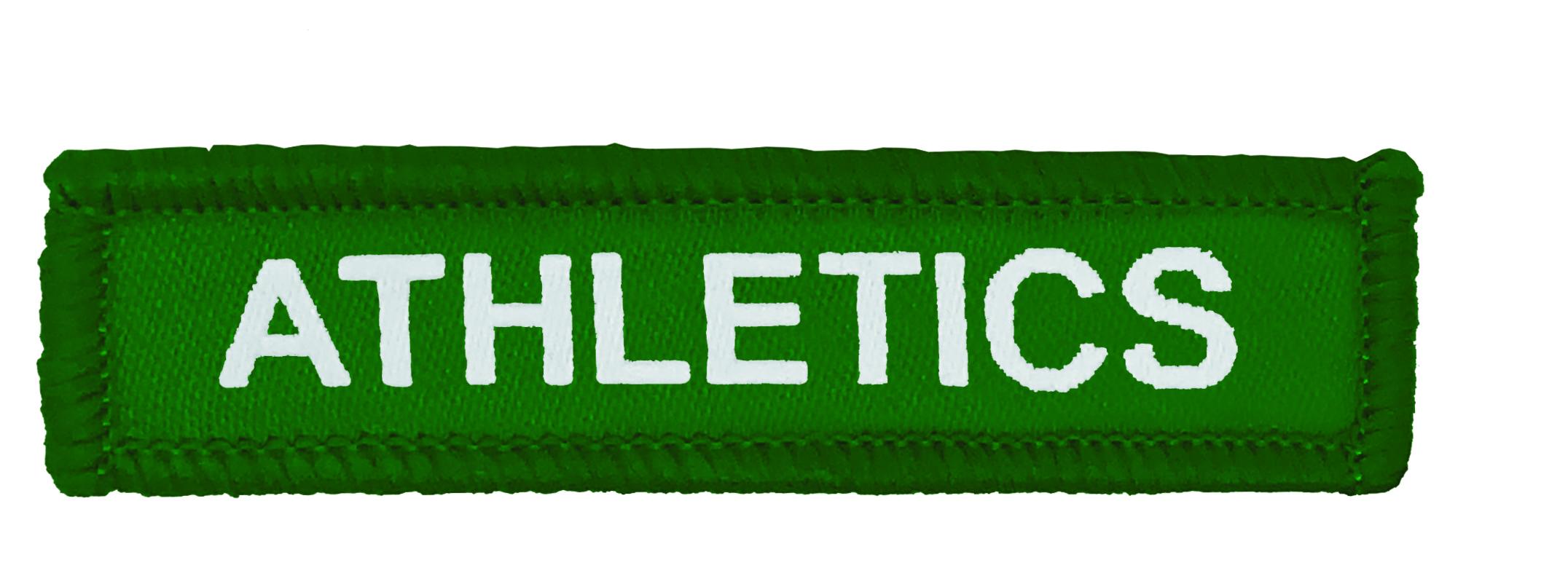 Woven Green Athletics Badge