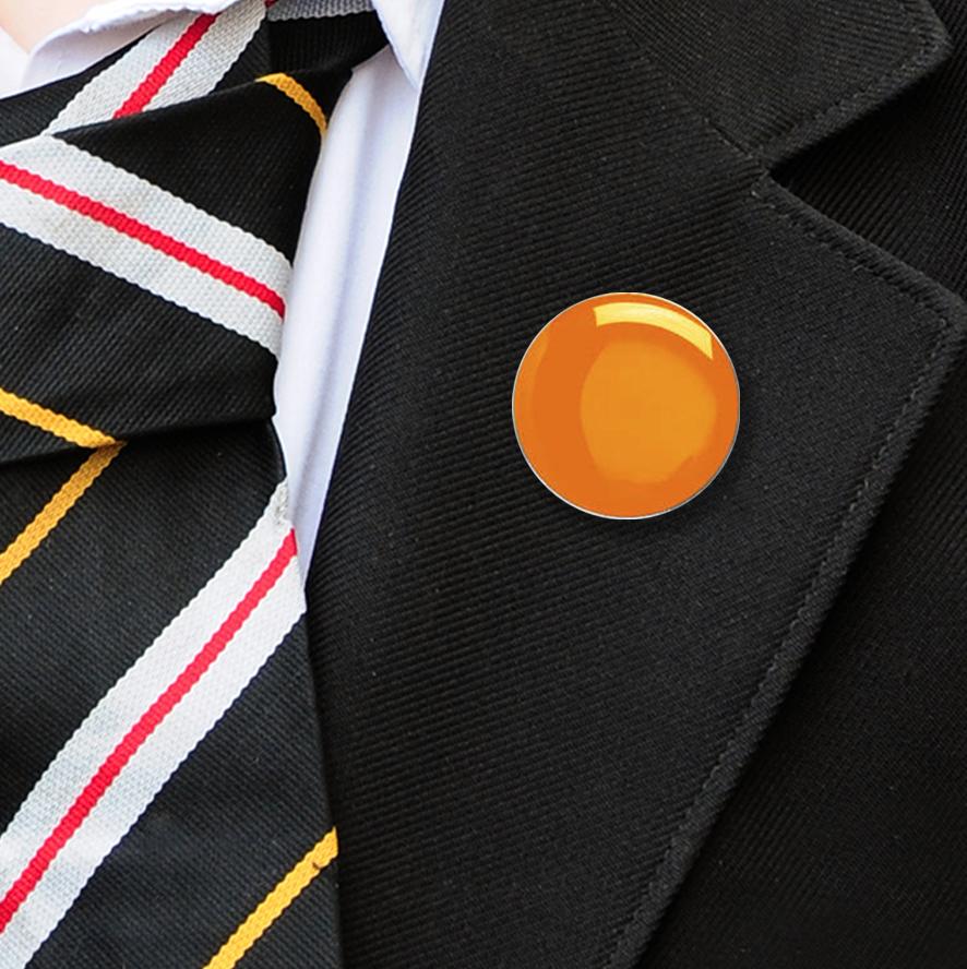 Round enamel badges orange