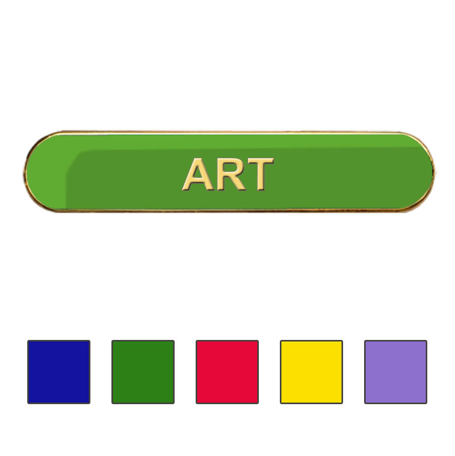 Coloured Bar Shaped Art Badge