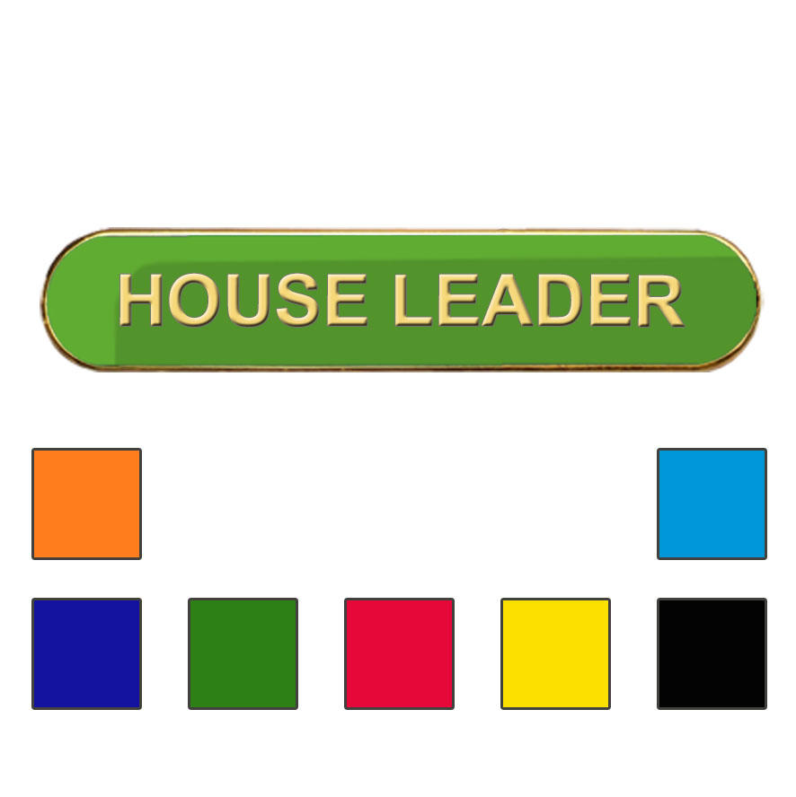 Coloured Bar Shaped House Leader Badges