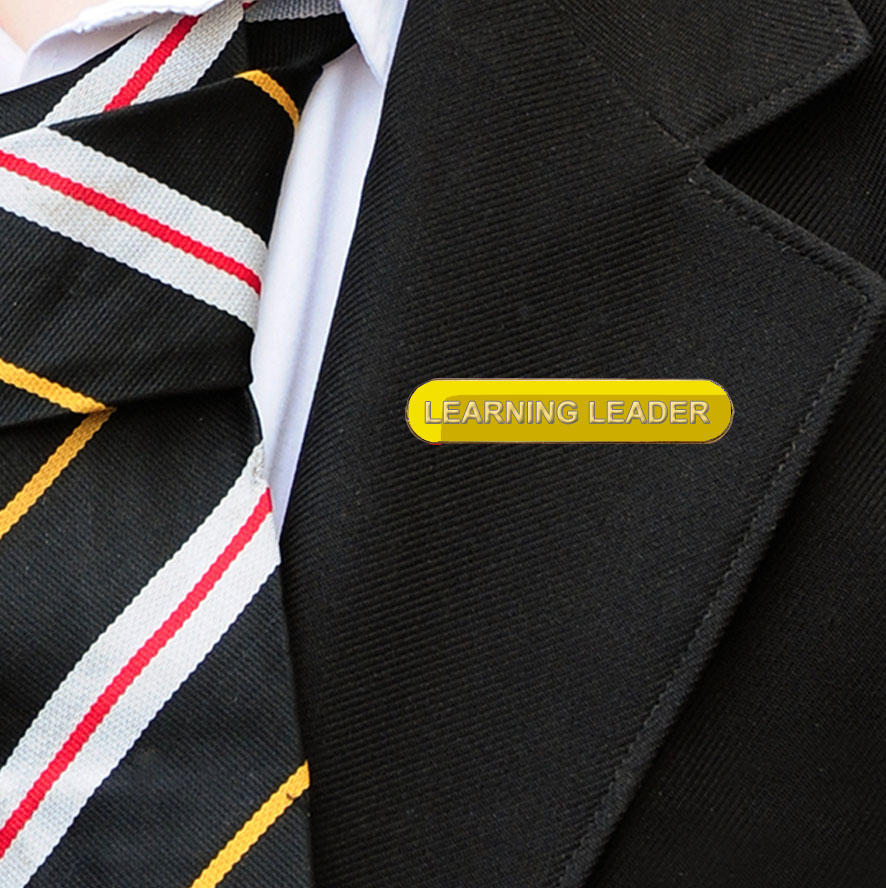 Yellow Bar Shaped Learning Leader Badge Badge
