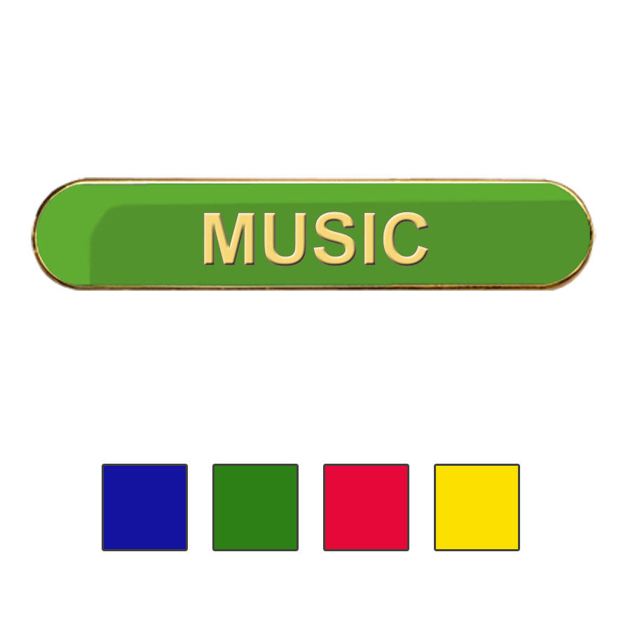 Coloured Bar Shaped Music Badges