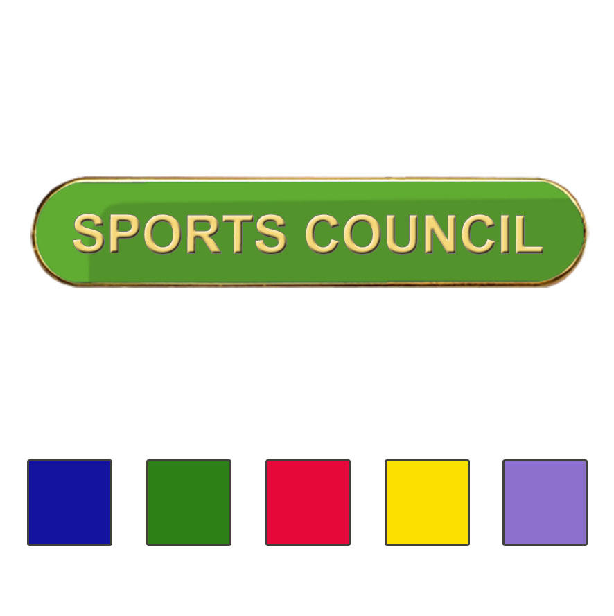 Coloured Bar Shaped Sports Council Badges
