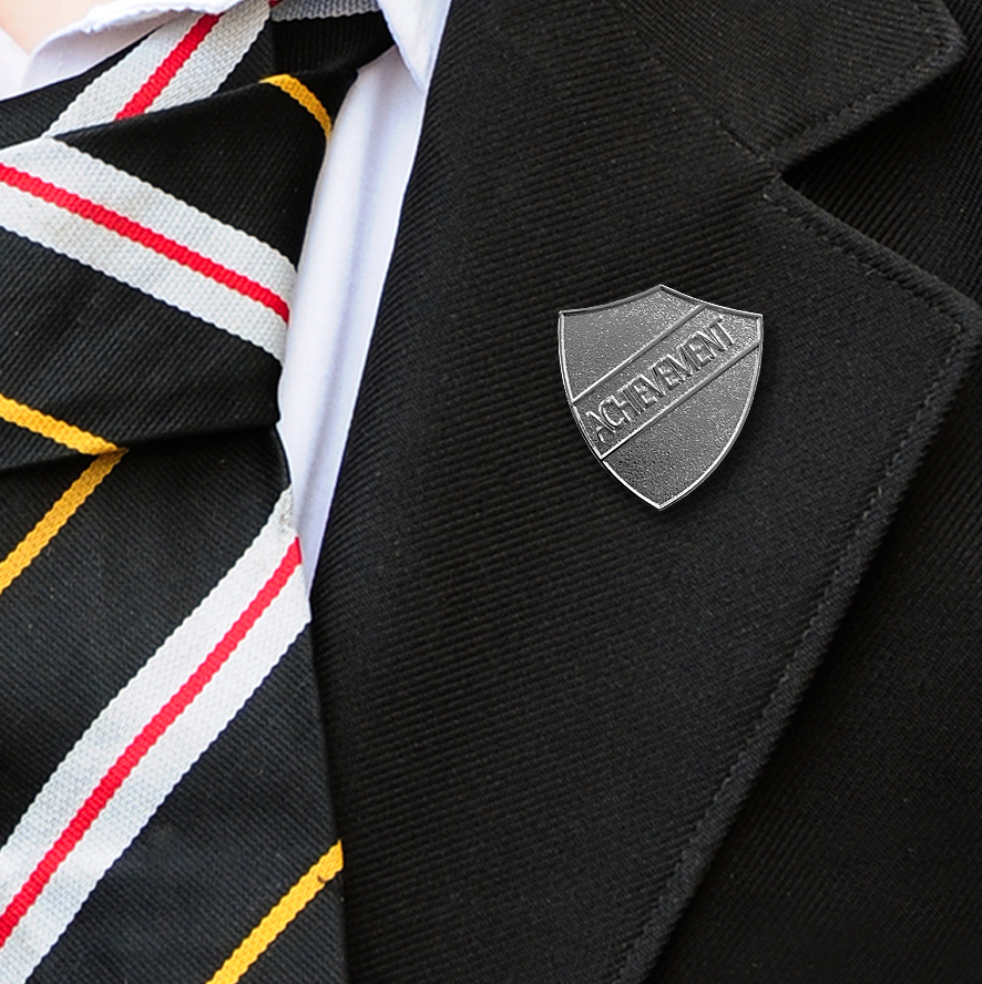 SIlver Achievement Shield Badge