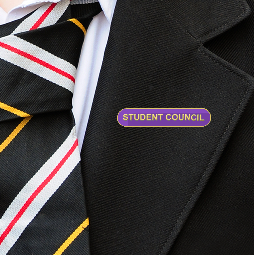 Purple Bar Shaped Student Council Badge
