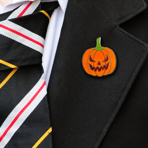 Halloween Pumpkin Badge on Blazer