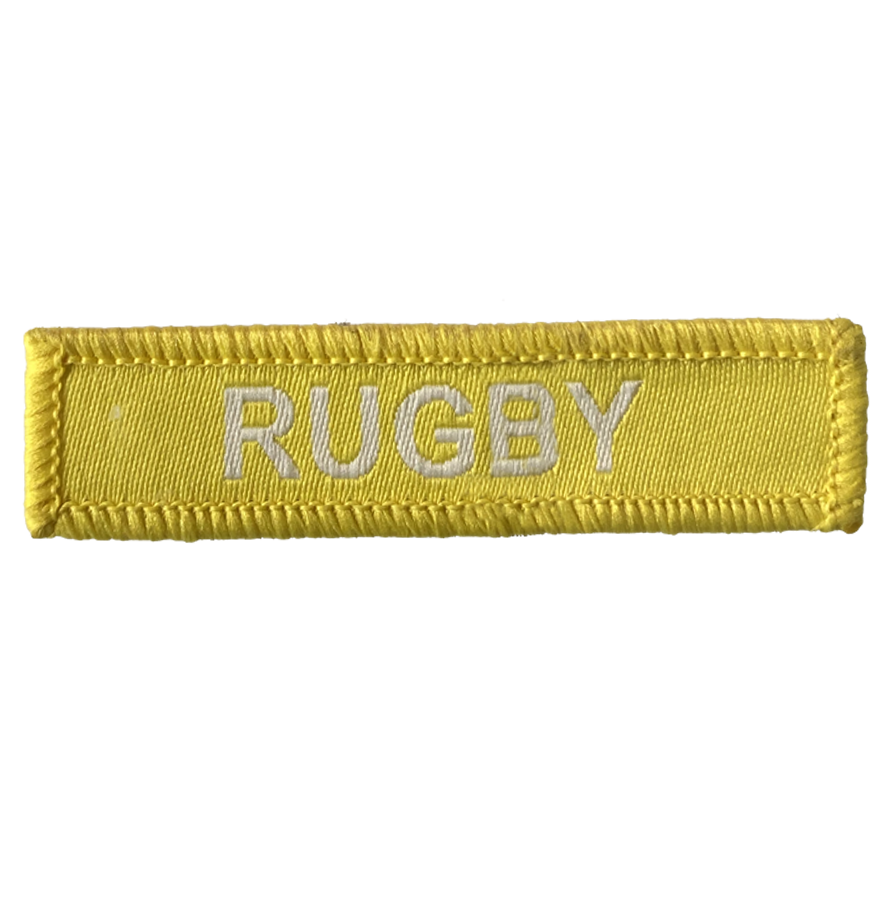 Rugby woven patches Yellow