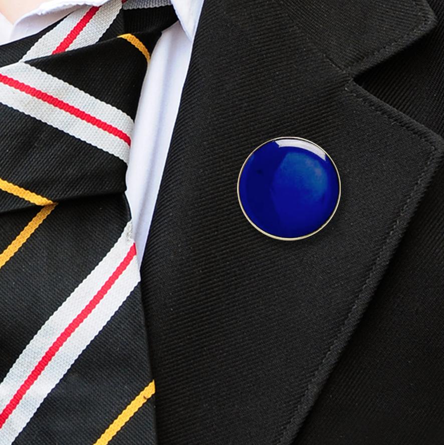 Round enamel badges blue
