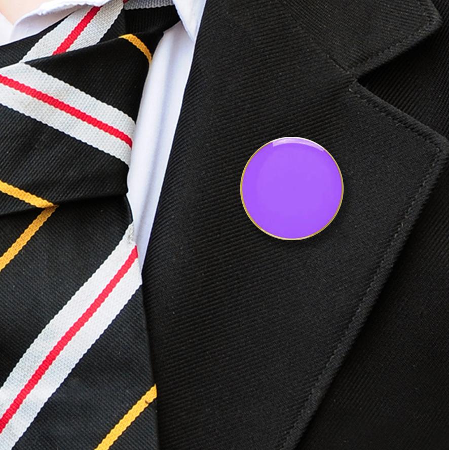 Round enamel badges purple
