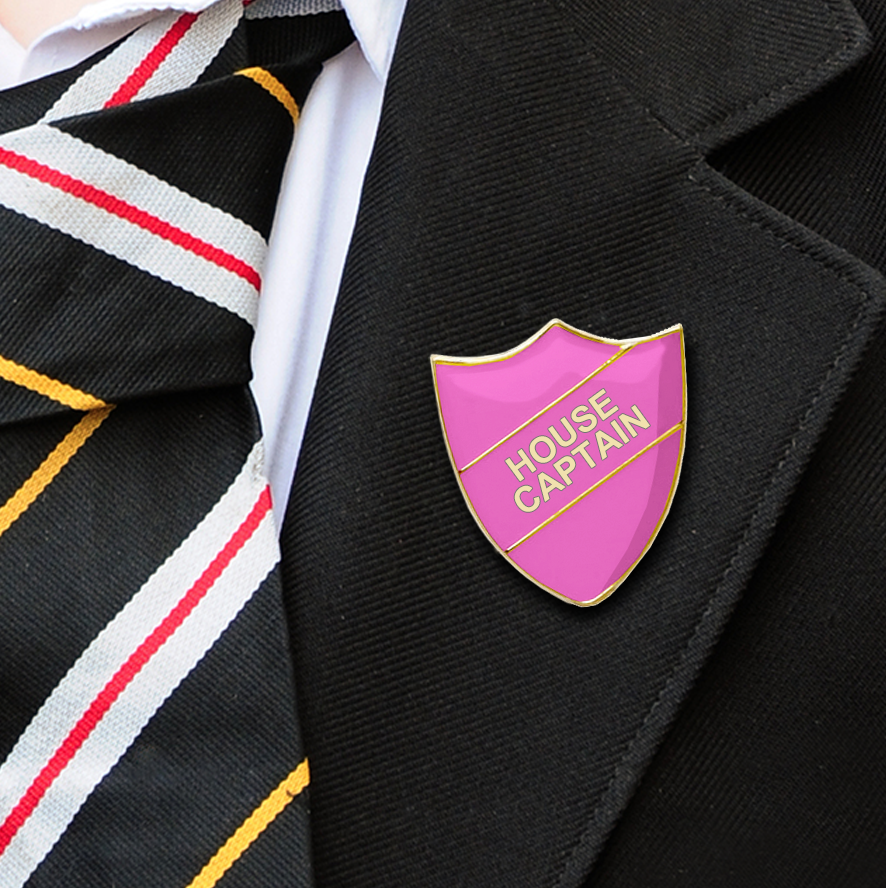 Pink Shield Shaped House Captain Badge