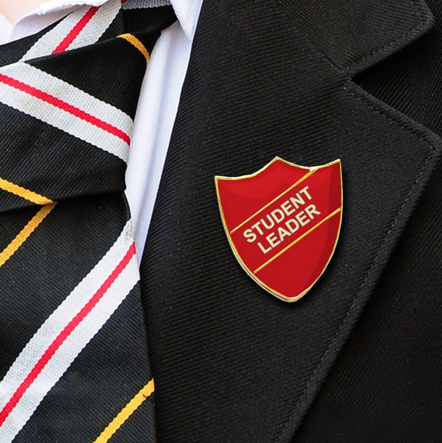 Red Shield Shaped Student Leader Badge