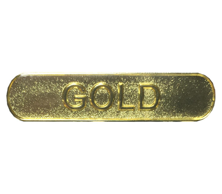 Gold Bar Shaped Glitter Badge