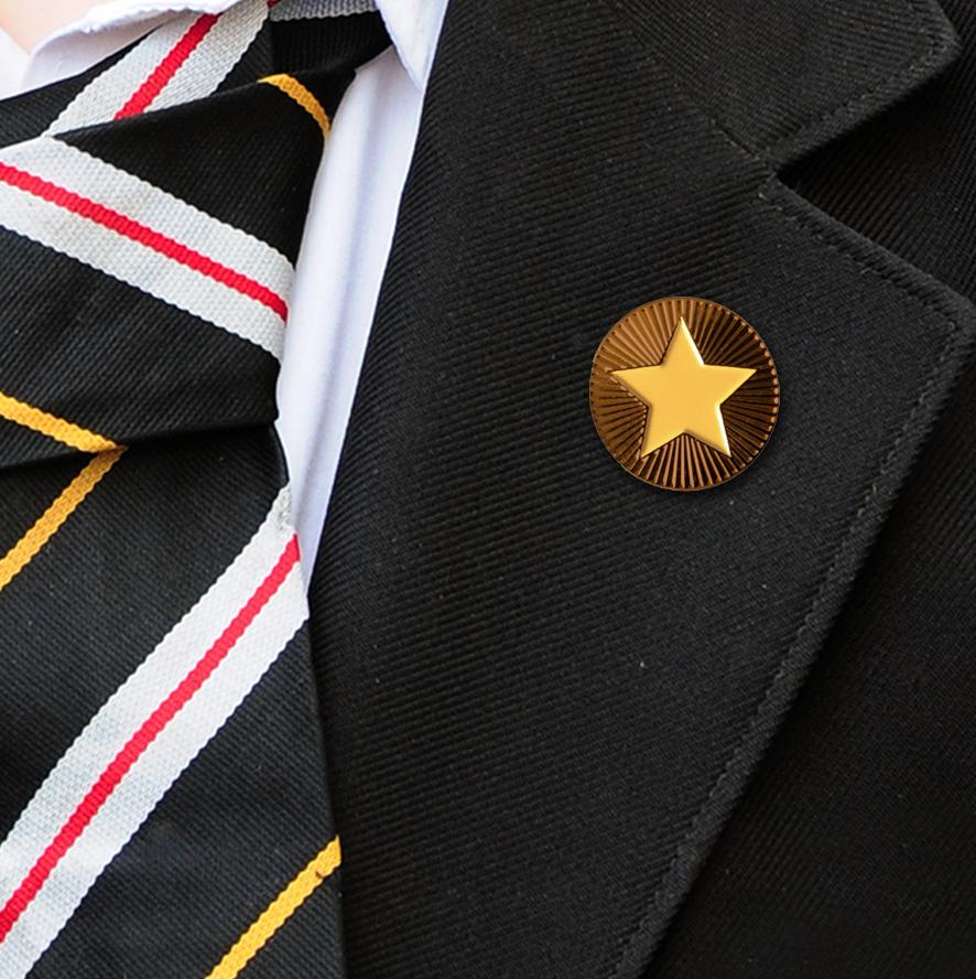 Round on Bronze with Yellow Star badges