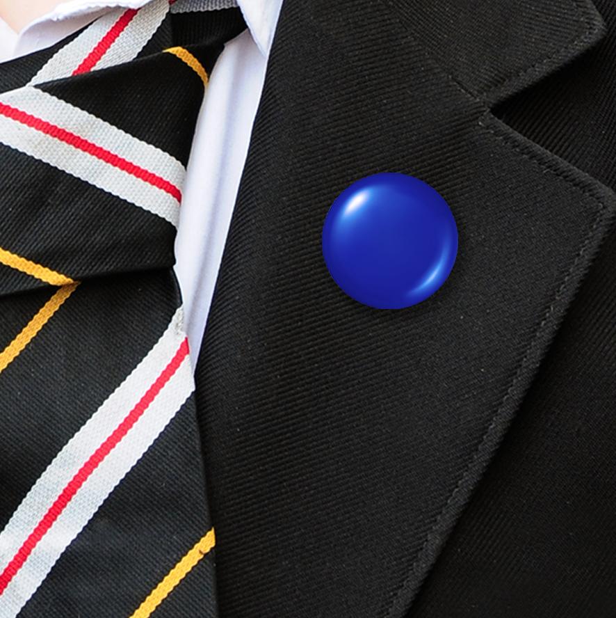 Plastic Button Badges Blue