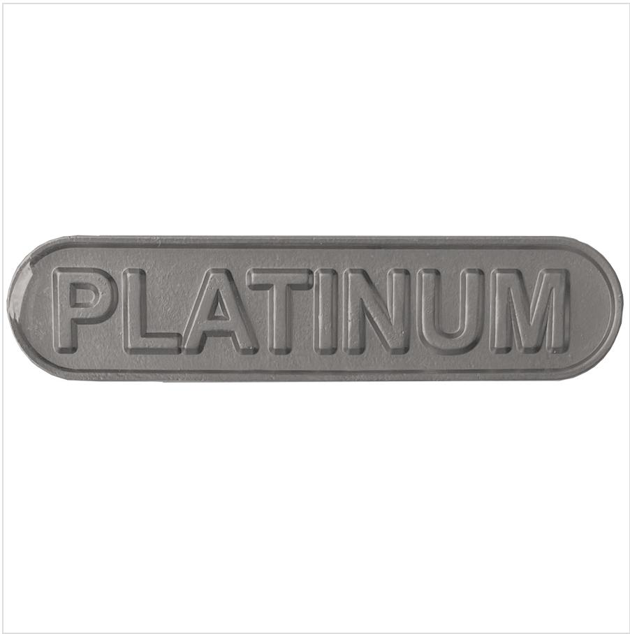 Platinum text badge