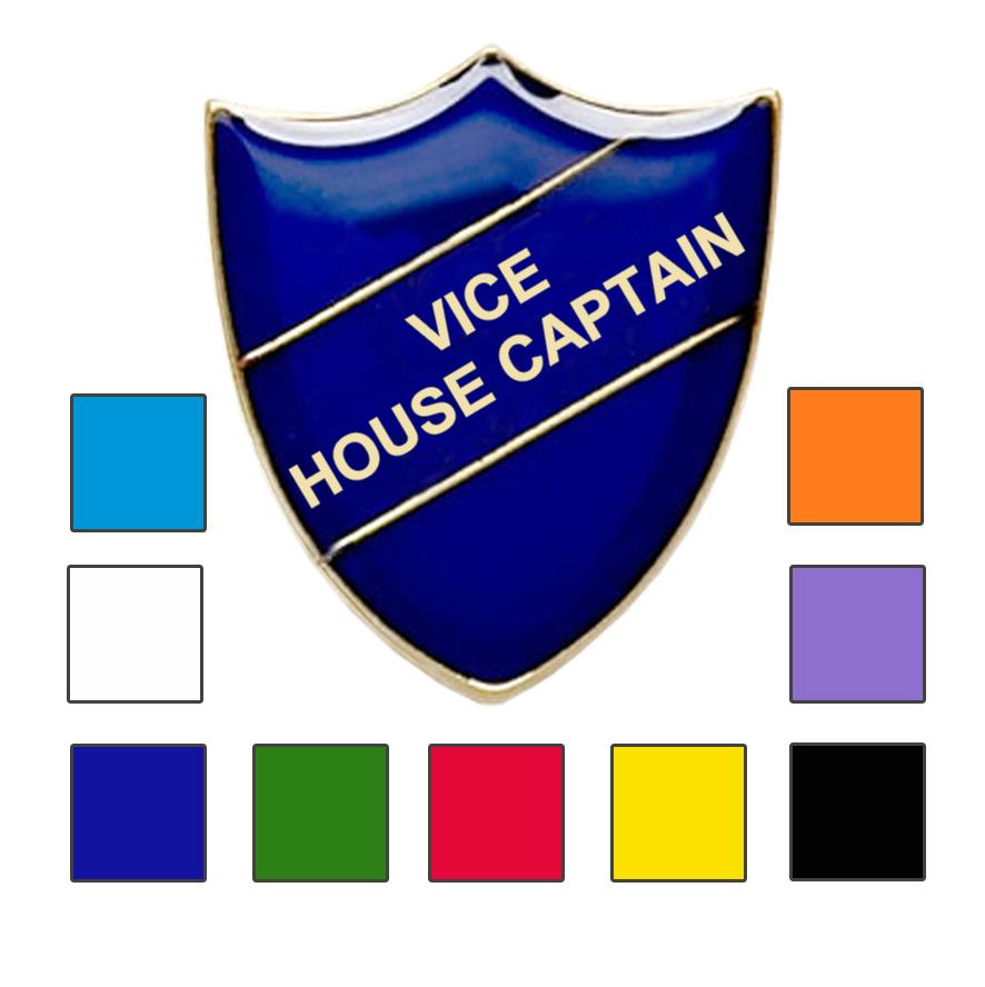 Coloured Shield Shaped Vice House Captain Badges